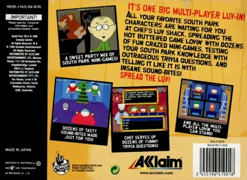 South Park - Chef's Luv Shack (Europe) box cover back